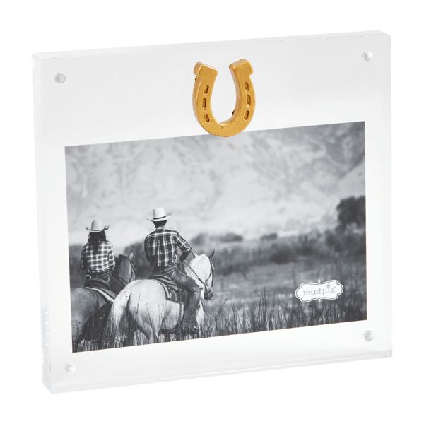 Acrylic Frame Gold Horse Shoe