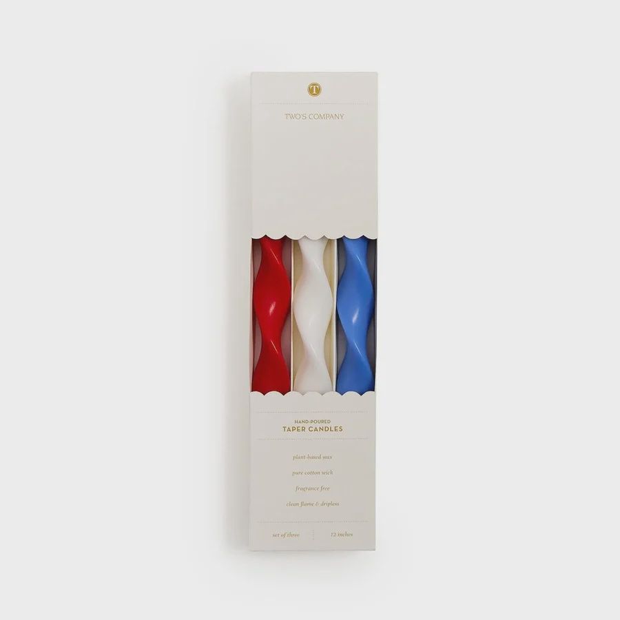 Candles Twist Taper 12 Candles Twist Taper 12" Red, White, Blue