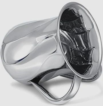 Acrylic Washcup Silver Wave Design Silver Handles