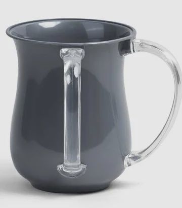 Acrylic Washcup Silver Diamon Design Silver Handles