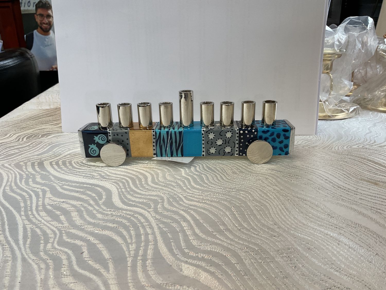 Menorah by Hadarya Train Blue