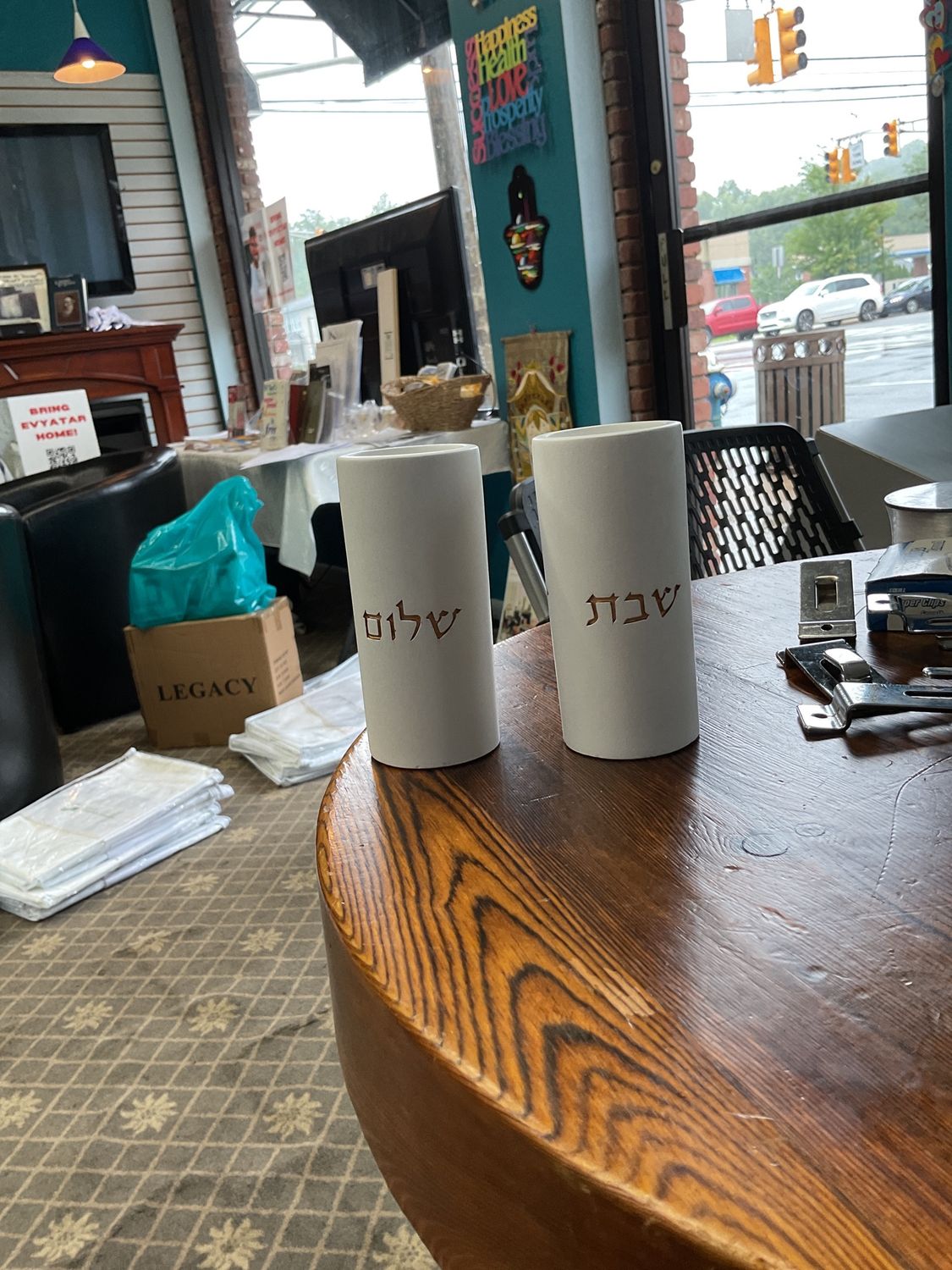 Candle holders by Hadarya Terrazzo