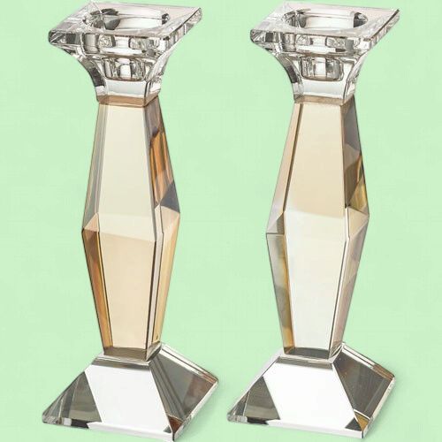 Crystal candlesticks 17.5cm