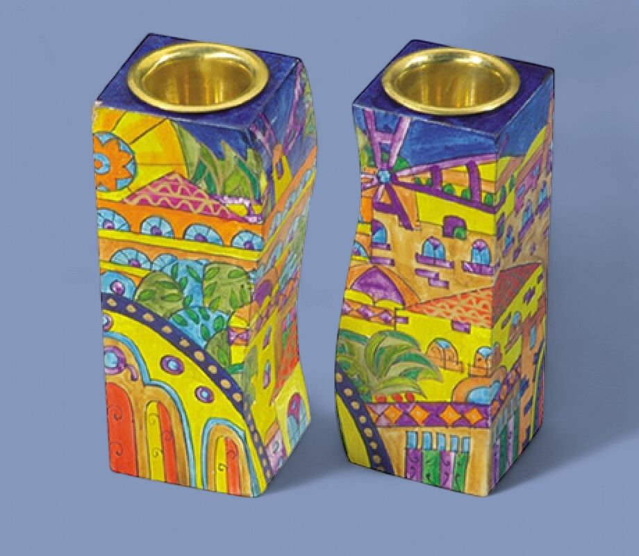 Emanuel Decorated Candlesticks Taller