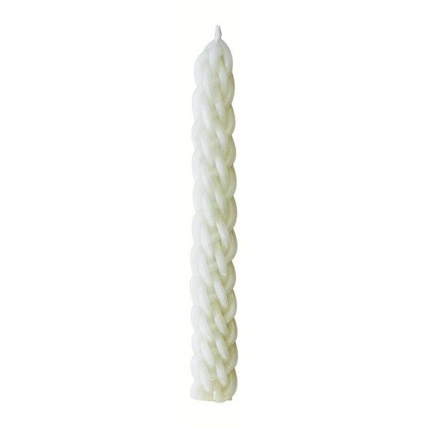White Braided Havdalla Candle Large