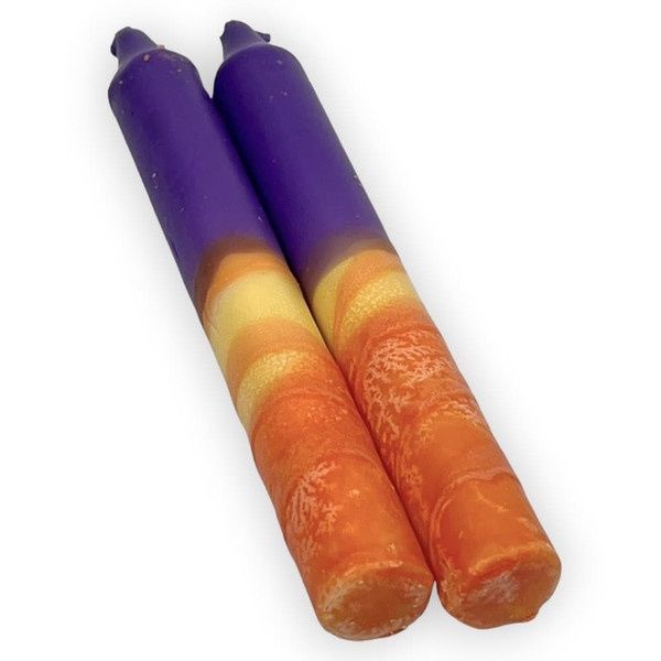12 Shabbat Candles Yellow And Purple