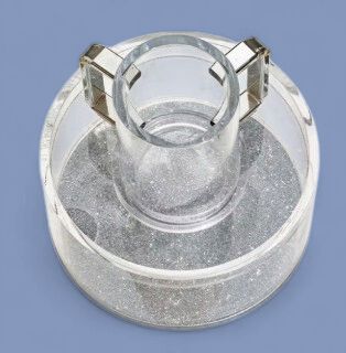 Acrylic Mayim Achronim with Silver Glitter