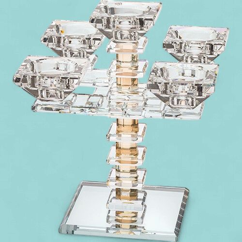 Crystal 5 branch Candlesticks