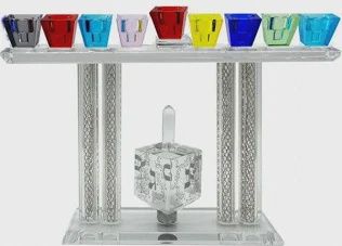 Menorah by Art Judaica with dreidle