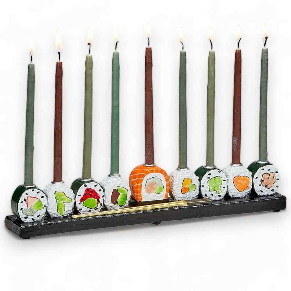 menorah sushi handpainted