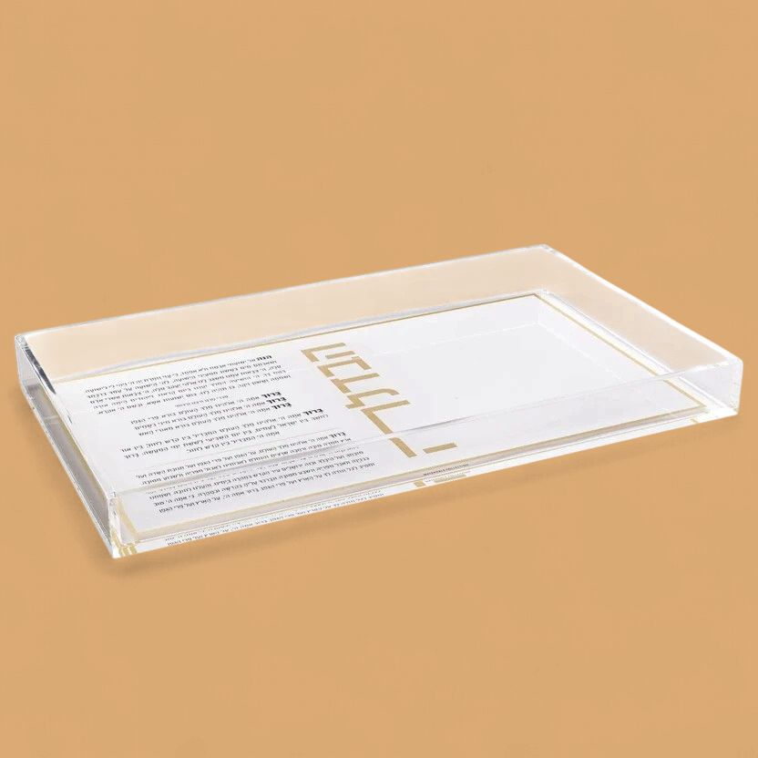 Basic Havdalah Plate - White/Gold