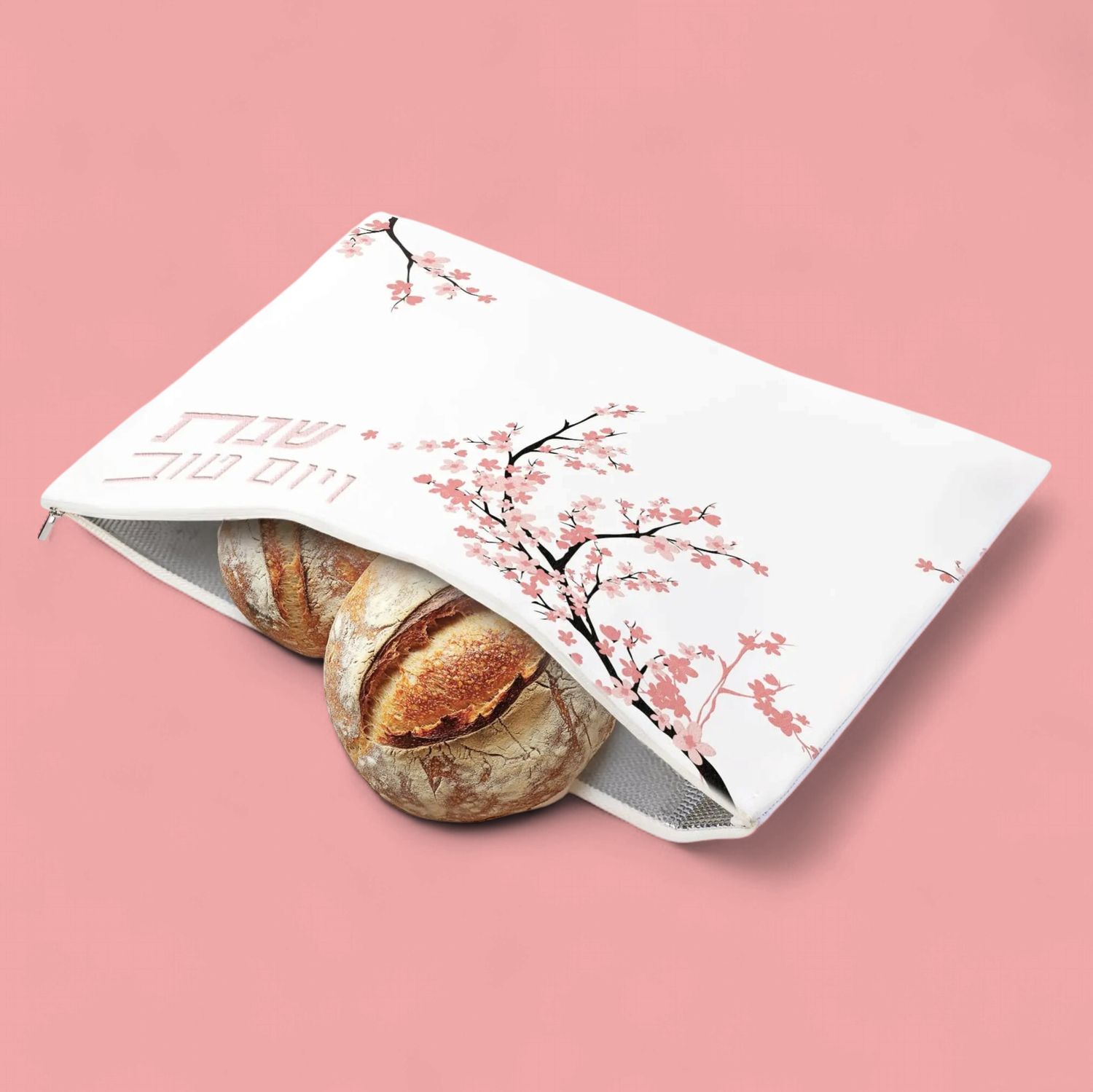 Leather - Challah Pouch - Cherry Blossom