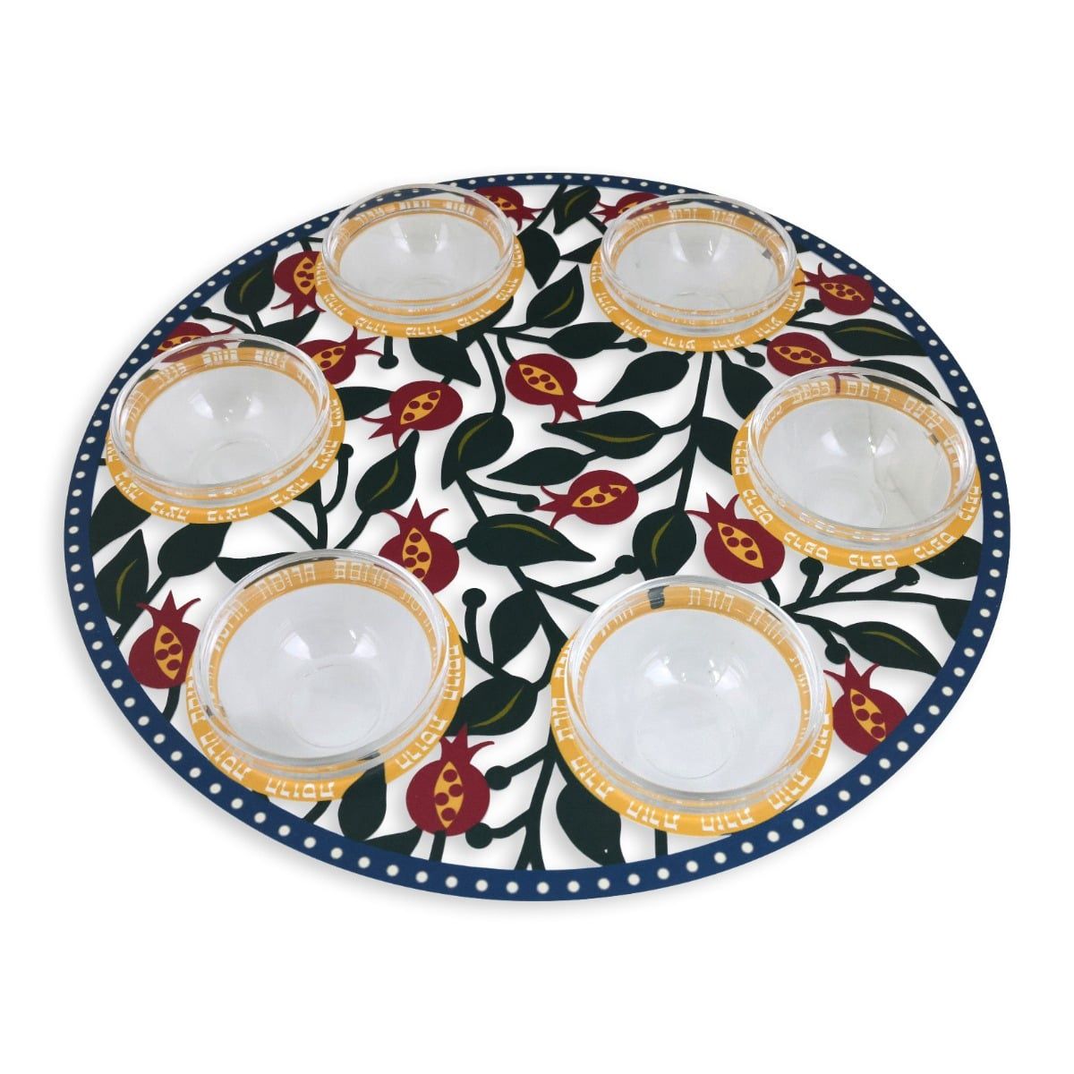 Dorit Pesach Green &amp; Red Seder plate