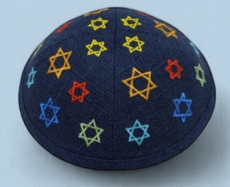Linen kids yarmulke 18 cm