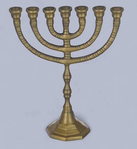ALUMINUM 7 BRANCH MENORAH 30 CM