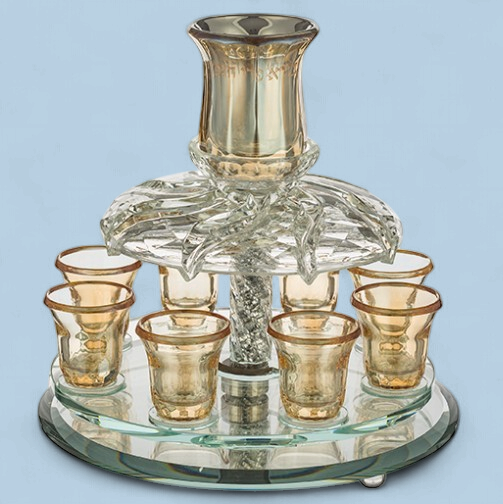 Crystal Wine Fountain 33*25 cm with 8 Smal a