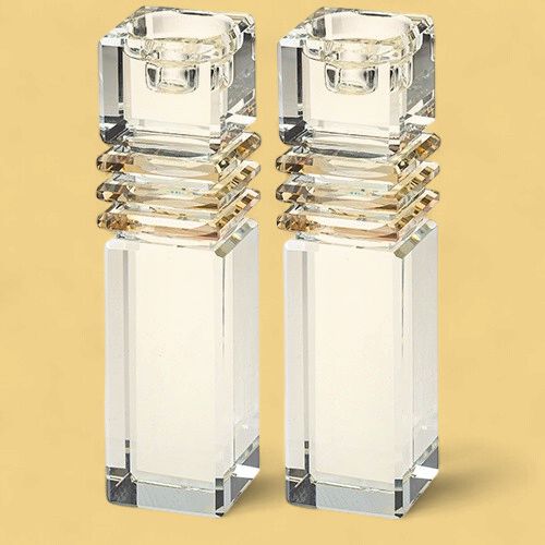 Elegant Amber Candlesticks