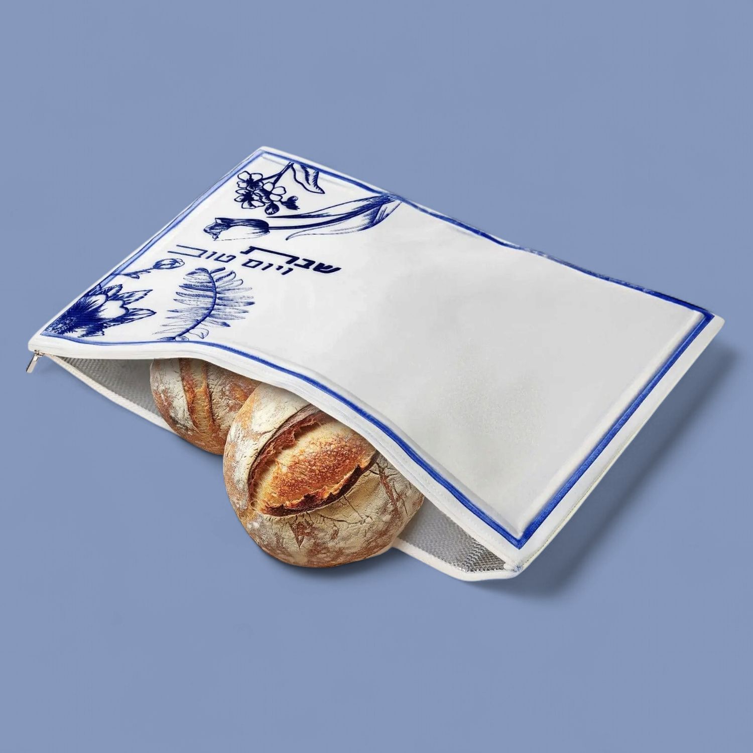 Challah Pouch - French Toile - Blue