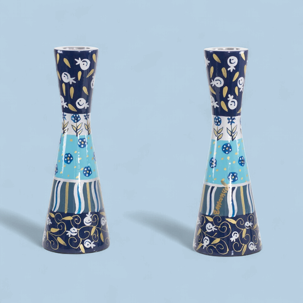 Hand Painted Candlesticks 8.5" MC Layers