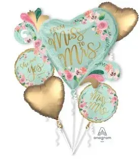 Miss to Mrs Bridal Shower Balloon Bouquet