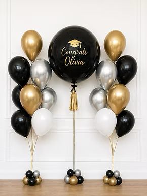 Custom Message Graduation Helium Bouquet combo