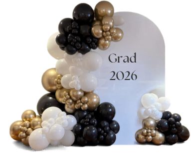 Graduation Backdrop with Balloons