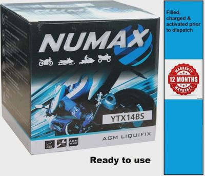 NTX14BS - Numax Motorcycle / Motorbike Battery