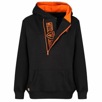 MotoGirl Helmet Hoodie - Black/Orange