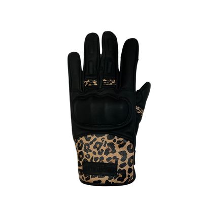 MotoGirl Bessie Motorcycle Gloves (Leopard)