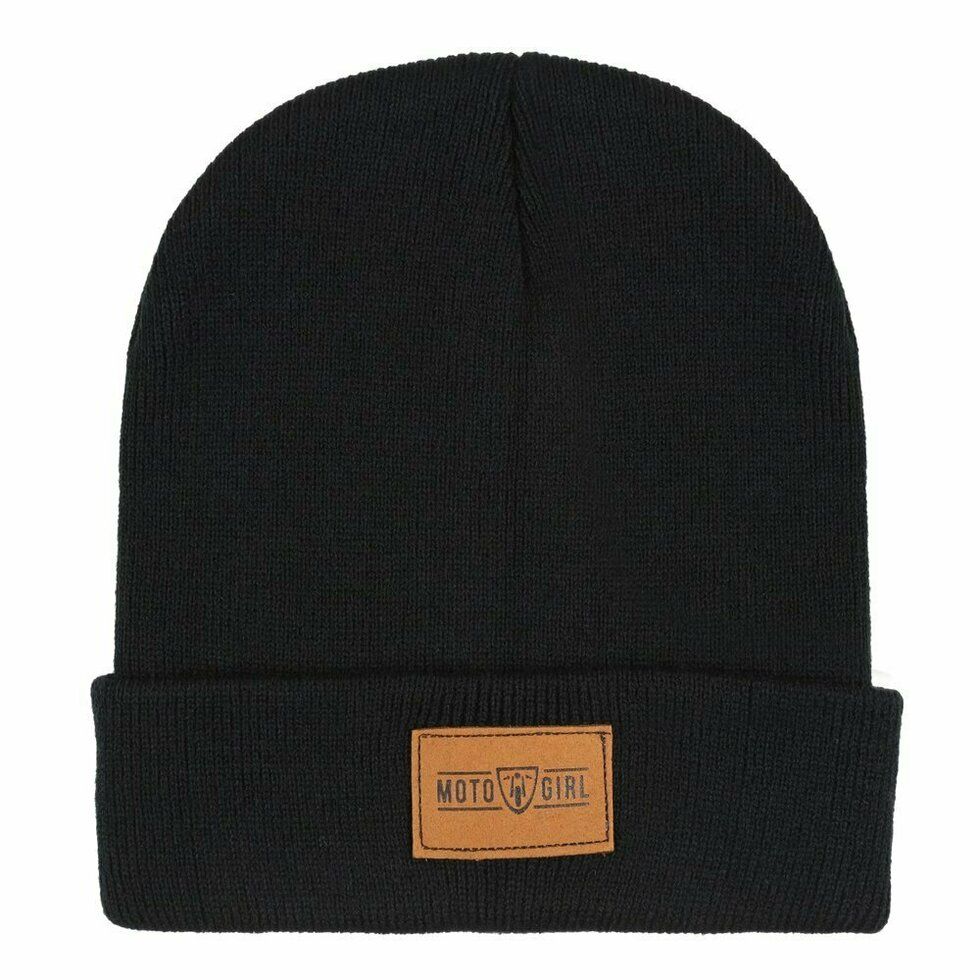 MotoGirl Beanie (Black), Colour: Black