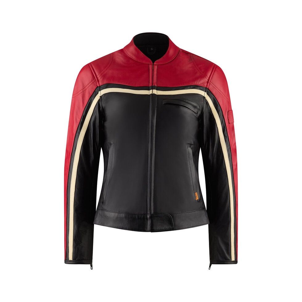 MotoGrl Hayley Red Leather Jacket, Size:: XXS