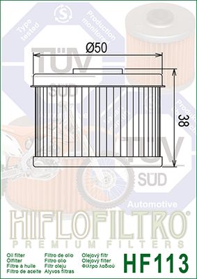 HF113 Hiflo Oil filter