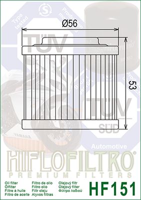 HF151 Hiflo Oil filter