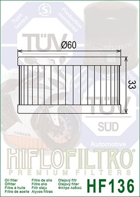 HF136 Hiflo Oil filter