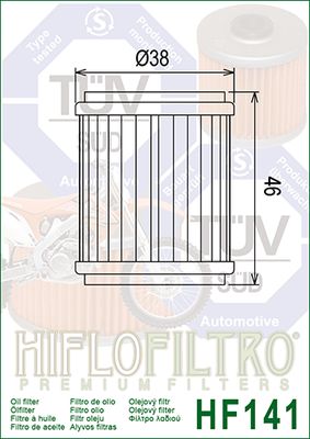 HF141 Hiflo Oil filter