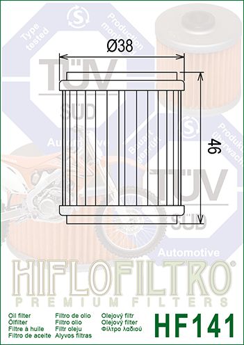 HF141 Hiflo Oil filter