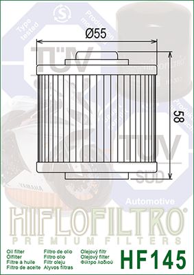 HF145 Hiflo Oil filter