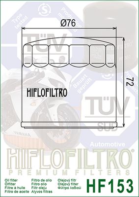 HF153 Hiflo Oil filter