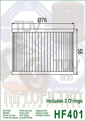 HF401 Hiflo Oil filter