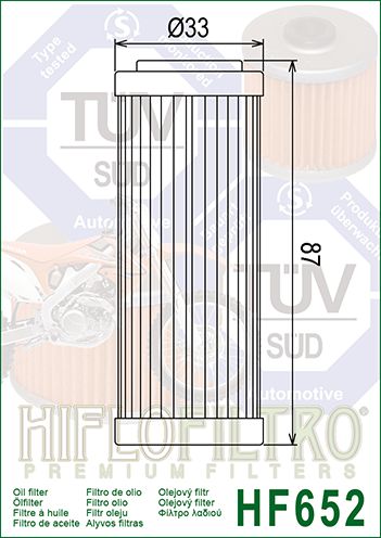 HF652 Hiflo Oil filter