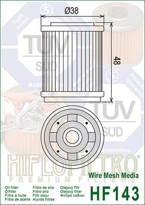 HF143 Hiflo Oil filter