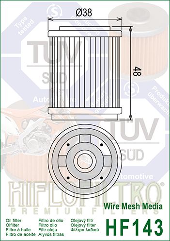 HF143 Hiflo Oil filter