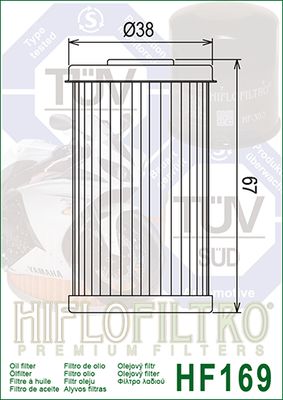 HF169 Hiflo Oil filter