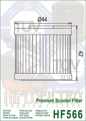 HF566 Hiflo Oil filter