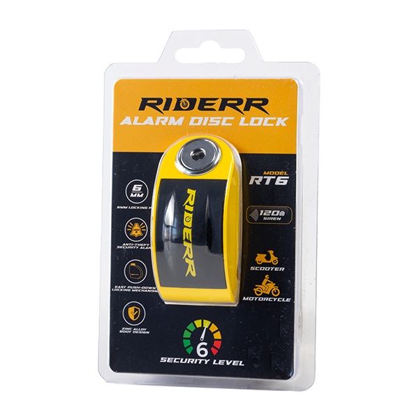 Riderr RT6 Alarm Disc Lock Yellow