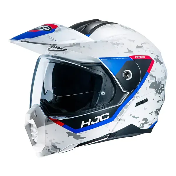 HJC C80 - Bult - White/Red/Blue Motorcycle Helmet, Colour: White/Red/Blue, Size:: L