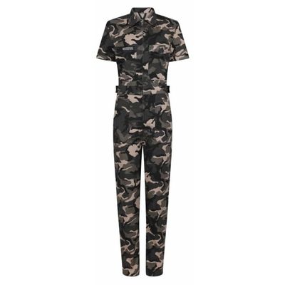 MotoGirl Camo Short Sleeve Jumpsuit