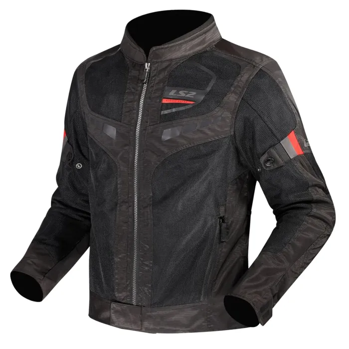 LS2 Garda Air Jacket, Colour: Black/Red, Size:: S