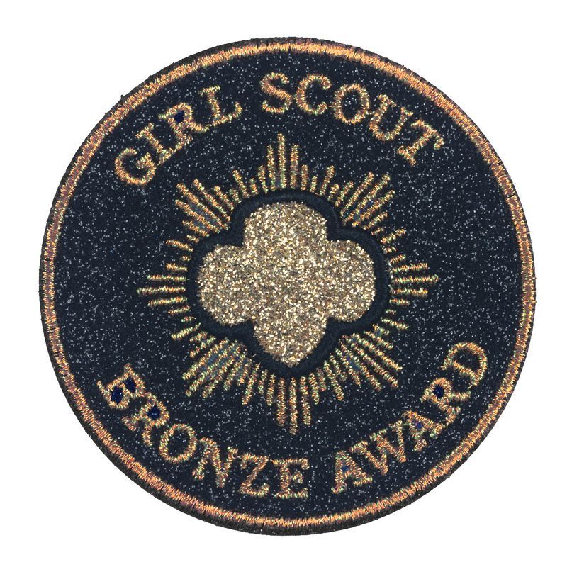 Bronze Award Glitter Iron-On Super Fun Patch