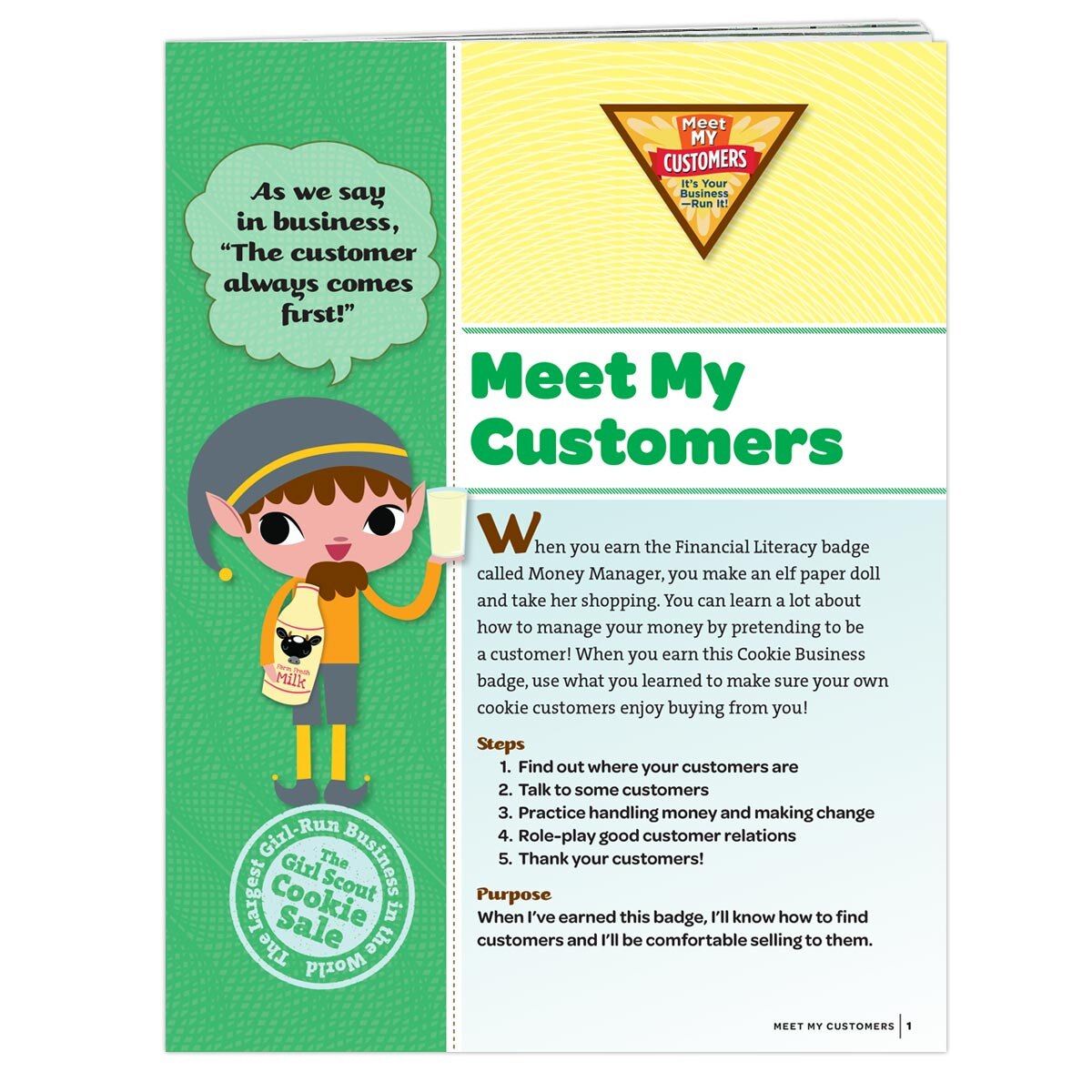Brownie Meet My Customers Badge Requirement Pamphlet
